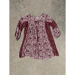 American Eagle Dress Women Size XXS Multicolor Floral Half Sleeve Mini Front Tie